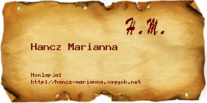 Hancz Marianna névjegykártya